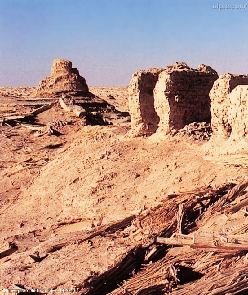 新疆风景沙漠中的庞贝图片